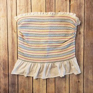No Boundaries multi color tube top with ruffle trim size M (7-9)